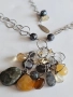 Ново сребърно авторско колие с букет от камъни, снимка 3