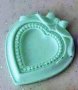 Сърцевидна рамка сърце с пандела и перлички силиконов молд форма фондан гипс капъл , снимка 2