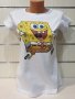 Нова дамска бяла тениска с дигитален печат Спондж боб, SpongeBob, снимка 7