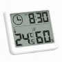Хигрометър и термометър стаята с часовник и голям LCD екран дигитален за измерване на температура вл, снимка 1