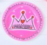 принцеса princess розови 10 бр парти чинии чинийки рожден ден кръщене, снимка 1 - Чинии - 29729496