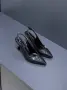 Chanel Елегантни Дамски Обувки С Капитонирана Кожа И Златно Лого На Токчето Код SEM-398, снимка 2