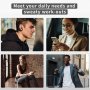 AIKELA безжични Bluetooth 5.0 слушалки, с активно шумопотискане с 4 микрофона, Hi-FI стерео звук док, снимка 7
