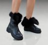 Равни боти - черна кожа с черен ЕСТЕСТВЕН пух - TR36, снимка 2
