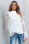 Дамска елегантна блуза в бяло с ръкави от тюл, снимка 16