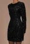 XL/2XL Черна официални рокля с пайети , снимка 2