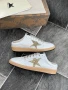 Golden Goose Дамски Бели Маратонки Със Златна Звезда Естествена кожа👟Дамски Спортни Обувки Код E636, снимка 3