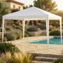 Градинска шатра тип "павилион", 3x3м, Водоустойчива, Прахово боядисана стомана, Бяла Нов Промоция, снимка 3