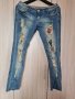 Nove&nove fashion jeans, летни дънки с кръпки# размер L , снимка 1