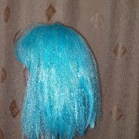 Електриково синя перука от изкуствен косъм за парти , снимка 6 - Аксесоари за коса - 42859050