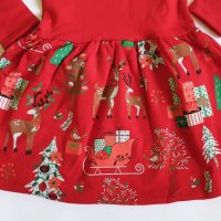 Коледна рокля "Горски кът) червена - 92,98 см, снимка 2 - Детски рокли и поли - 30929351