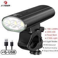 🔴X-TIGER QD-0901 USB акумулаторен LED фар за велосипед, снимка 3 - Аксесоари за велосипеди - 42286103