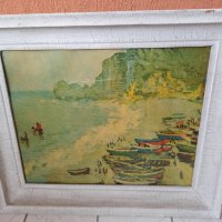 Красива репродукция на картина на Клод Моне в масивна дървена рамка, снимка 1 - Картини - 37746805