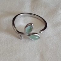 Сребърен пръстен с листенца за жена - 925, снимка 2 - Пръстени - 30471739