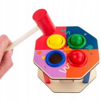 Дървена игра с чукче и топчета, снимка 6 - Образователни игри - 42444511