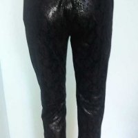 Луксозен брандов панталон тип клин "Zara"® basic / с кожен змийски принт ефект , снимка 5 - Панталони - 29526249