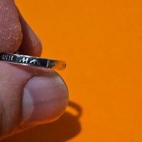 Стариннен дамски  сребърен пръстен с цирконии и  с думи към Исус в релефен надпис " Господи, спаси и, снимка 5 - Пръстени - 44165716
