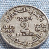 Монета 2 франка 1951г. Мароко рядка за КОЛЕКЦИОНЕРИ 41167, снимка 2 - Нумизматика и бонистика - 42791627