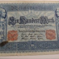 Райх банкнота - Германия - 100 марки / 1910 година рядка Имперска банкнота с червен печат- 17948, снимка 2 - Нумизматика и бонистика - 31019834