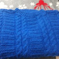 Плетена блузка тъмно синя с дълъг ръкав. , снимка 1 - Блузи с дълъг ръкав и пуловери - 39839979