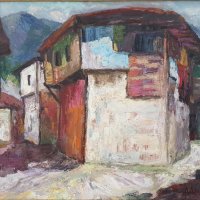 Данаил Дечев 1891-1962 Възрожденска къща с.Белово маслени бои, снимка 2 - Картини - 42065927
