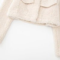 Дамско модно есенно-зимно късо яке с подплата от полар - 023, снимка 4 - Якета - 42025854