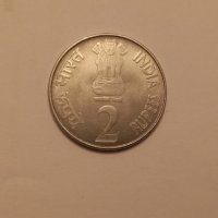 2 рупии ,  Юбилейна 75 години от създаването на индийската банка , снимка 1 - Нумизматика и бонистика - 35528025