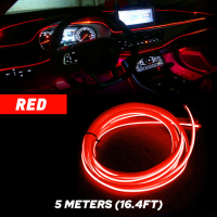 LED Червена Диодна интериорна лента за табло 5 мт амбиентно осветление, снимка 2 - Аксесоари и консумативи - 44790097