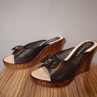 Нови естествена кожа летни чехли на платформа 39 40 номер кожени летни обувки, снимка 5 - Чехли - 29184679