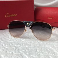 Cartier 2022 мъжки слънчеви очила с кожа, снимка 5 - Слънчеви и диоптрични очила - 37441185