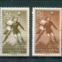Испанска Гвинея - Спорт-футбол-серия от 4 марки, снимка 1 - Филателия - 33968658