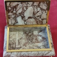 Стара, масивна кутия от Розав мрамор за бижута. , снимка 5 - Антикварни и старинни предмети - 44144052