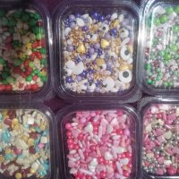 различни Захарни поръски микс перли перлички сърца бонбони захарна поръска sprinkles ядивни, снимка 2 - Други - 37065493