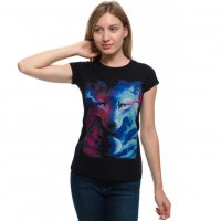 Нова дамска тениска с дигитален печат Вълк, GALAXY WOLF, Серия вълци, снимка 8 - Тениски - 29463595
