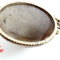 Стара сребърна малка цедка за чай филигрирано сребро, снимка 4 - Колекции - 42149654