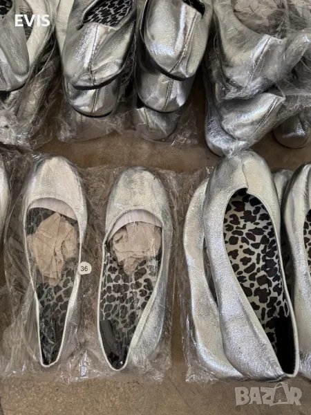 Сребристи дамски балеринки – нови, размер-37-42, снимка 1