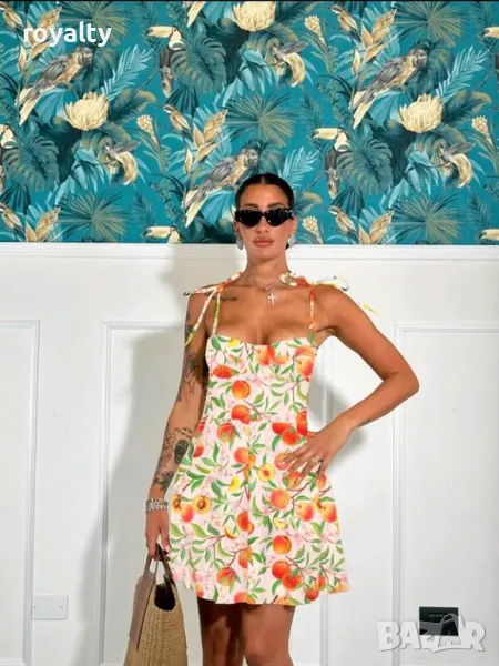 Дамска лятна рокля с праскови, снимка 1