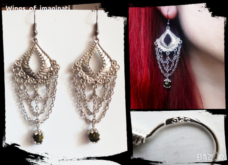 ! РАЗПРОДАЖДБА ! - Обеци ръчна изработка със сребро 925 , снимка 1