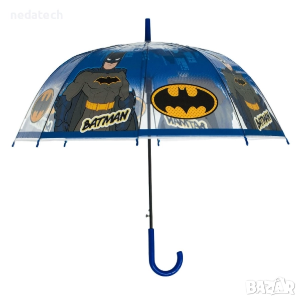 Детски чадър Batman, Син, 81см., снимка 1