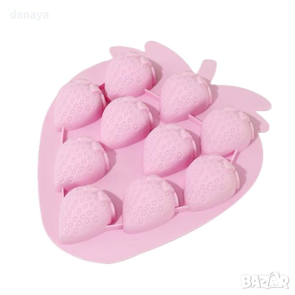 4184 Силиконова форма за бонбони и лед Ягоди, 10 гнезда, снимка 1