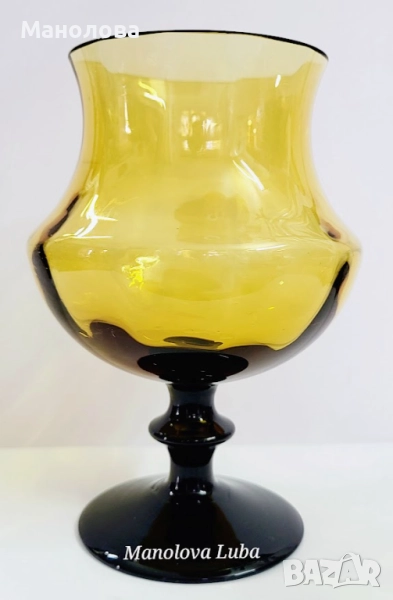 Кехлибарена ваза/бокал Empoli Art Glass Италия., снимка 1