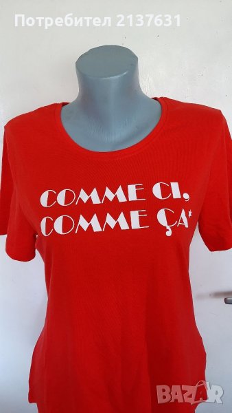 НОВА  ! Дамска Червена ТЕНИСКА От 100 % БИО памук - Размер М, снимка 1