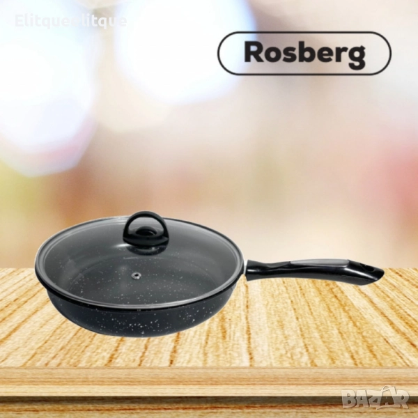 Тиган с капак Rosberg, 26х5.5см., Въгл. стомана, Черен меланж, снимка 1