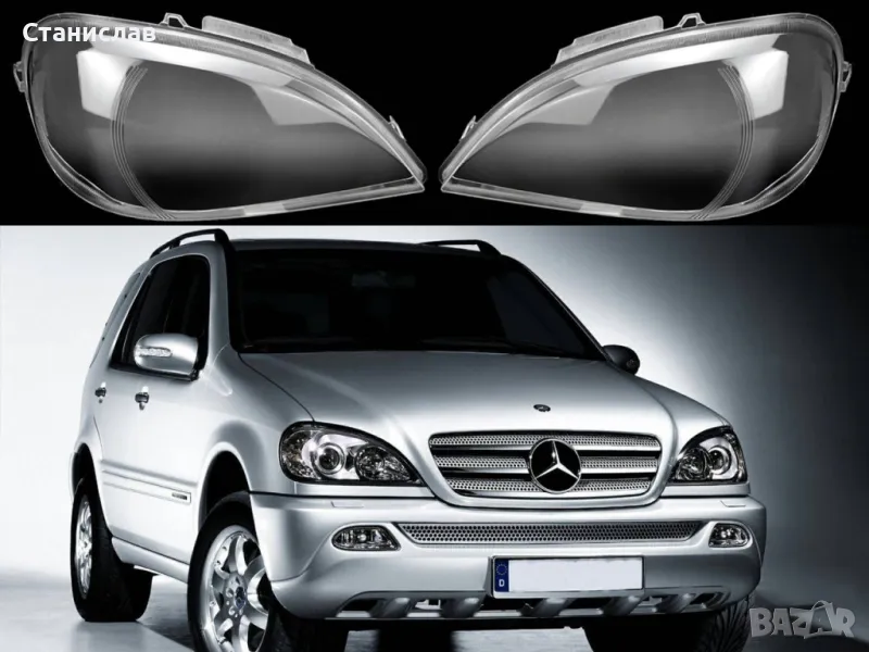 Стъкла (капаци) за фарове за Mercedes ML W163 Facelift, снимка 1