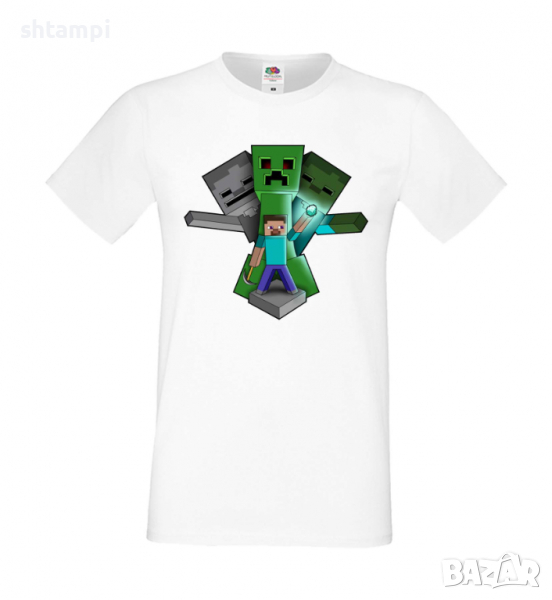 Мъжка тениска Steve Football , майнкрафт,Minecraft,Игра,Забавление,подарък,Изненада,Рожден Ден., снимка 1