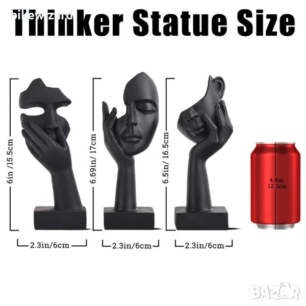 Черни художествени скулптури от 3 части НОВИ СЪС ЗАБЕЛЕЖКА, снимка 1