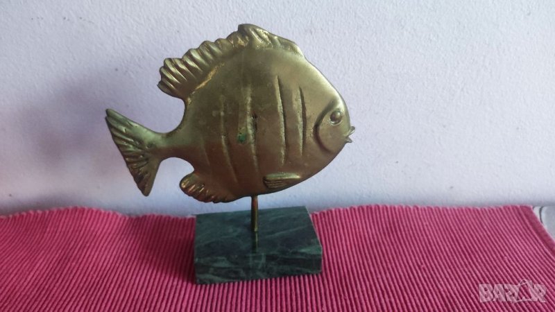 Пластика бронз, Риба - Тодор Гошев. , снимка 1