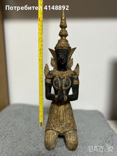 Тайландска бронзова фигура на танцьорка/ Буда, снимка 1
