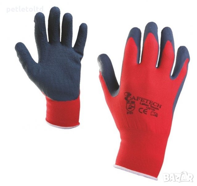 Работни ръкавици с 5-пръста, с ластичен маншет Размер: № 10  Цвят - червен, снимка 1