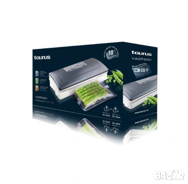 Уред за вакуумиране Taurus VacPack – 90W, автоматично запечатване, 30 см широчина, 10 торбички, снимка 1